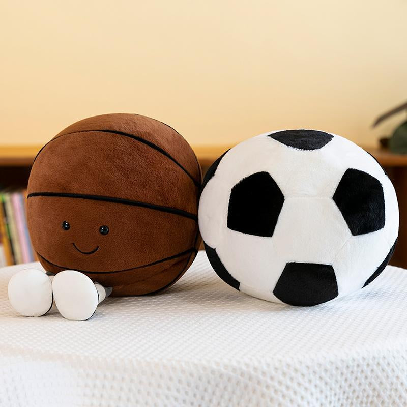 Adorable Sports Ball Plush Toy - Soft & Snuggly Basketball/Football Throw Pillow - Perfect Birthday Gift for Kids!