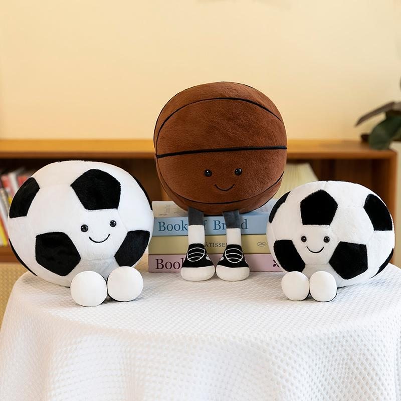 Adorable Sports Ball Plush Toy - Soft & Snuggly Basketball/Football Throw Pillow - Perfect Birthday Gift for Kids!