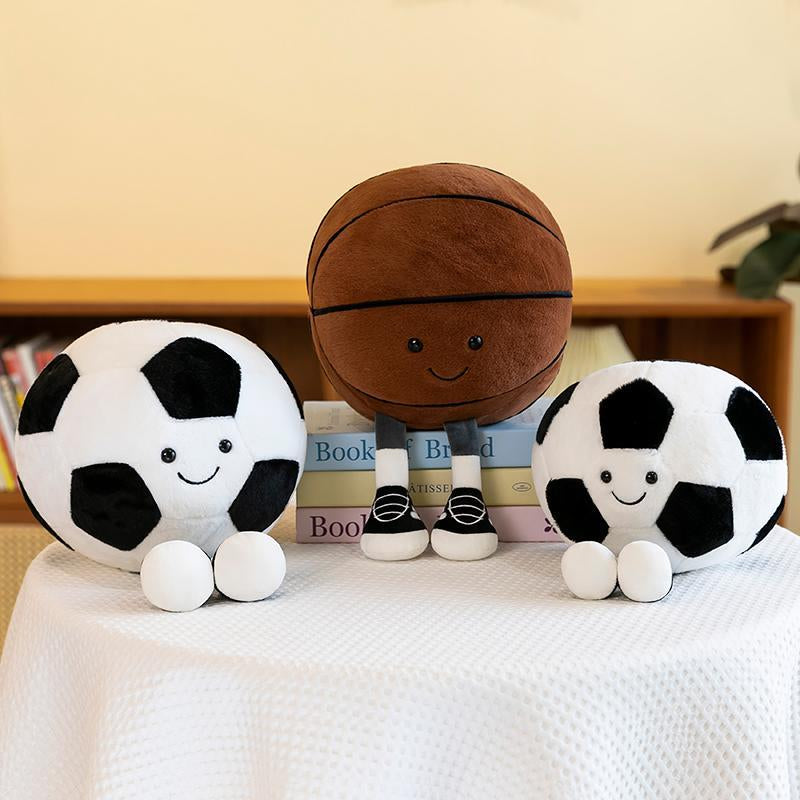 Adorable Sports Ball Plush Toy - Soft & Snuggly Basketball/Football Throw Pillow - Perfect Birthday Gift for Kids!