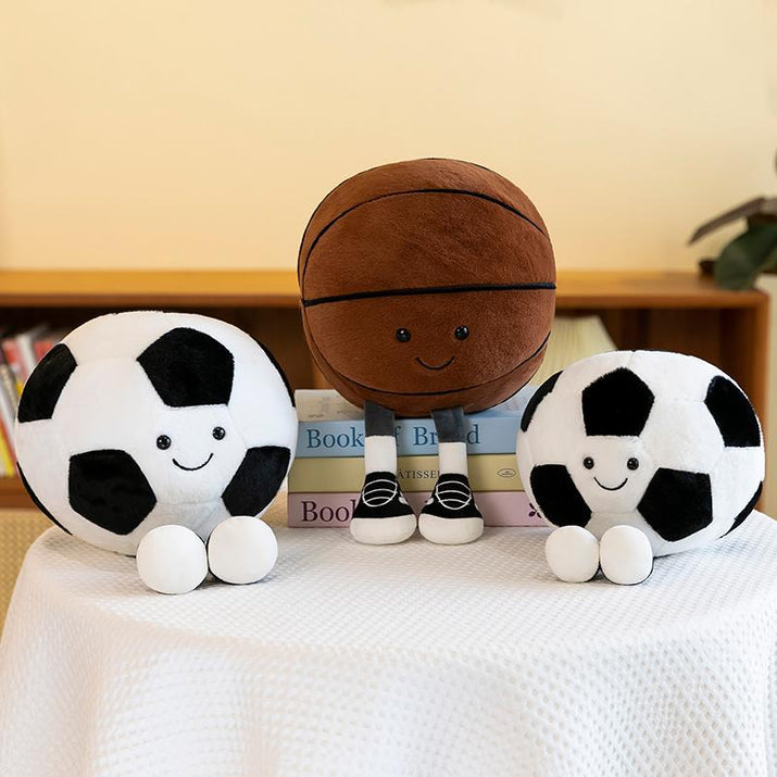 Adorable Sports Ball Plush Toy - Soft & Snuggly Basketball/Football Throw Pillow - Perfect Birthday Gift for Kids!