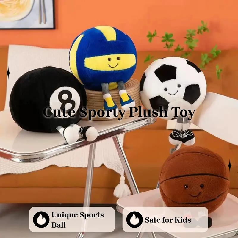 Adorable Sports Ball Plush Toy - Soft & Snuggly Basketball/Football Throw Pillow - Perfect Birthday Gift for Kids!