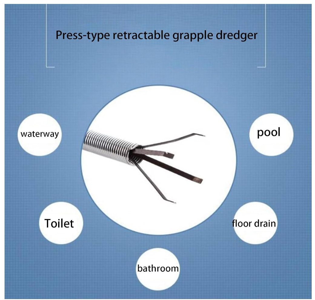 Flexible Drain Pipe Cleaning Tool with Claw Grabber
